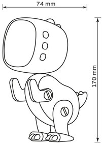 Veioză LED dimabilă de veghe cu ceas deșteptător pentru copii ROBOT LED/1W/5V 1200 mAh