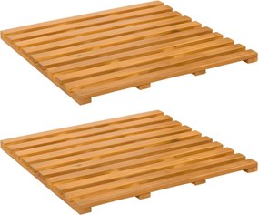 vidaXL Covoraș de baie Simplu Maro 100 x 53 cm lemn