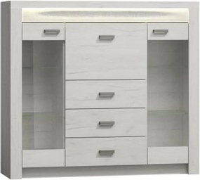 Comoda INFINITY I-08,  frasin alb, PAL melaminat, 137x42x122 cm
