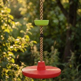 AIYAPLAY Frânghie de Cățărat, Kit Leagăn pentru Copii cu Suporturi și Disc, Parcurs cu Obstacole pentru Grădină, Roșu | Aosom Romania