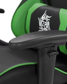 Scaun de birou VITTORE (piele artificială) (negru + verde). 1019108