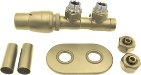 Supapa termostatica, auriu mat, pentru calorifer baie, stanga, Deante Auriu mat