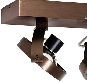 Spotlight de design bronz închis cu 2 lumini rotative și înclinabile - Go