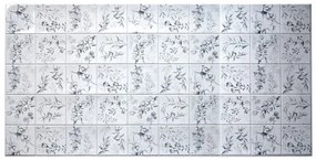 Panou decorativ, PVC, model flori de camp, gri, 96x48.5 cm