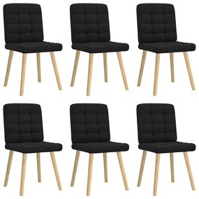 vidaXL Scaune de sufragerie 6 buc. negru material textil