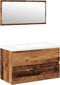 vidaXL Set mobilier de baie, lemn vechi, lemn prelucrat
