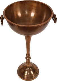 Bol decorativ din aluminiu, bronz, bază model pește, finisaj antichizat, 73 x 44 cm, „Neptune”