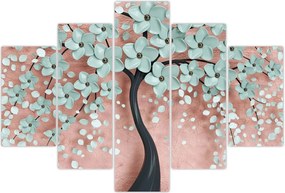 Tablou - Flori albastre în pastel (150x105 cm)