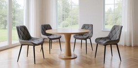 Scaun de dining din catifea TOR, gri inchis