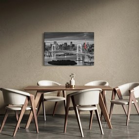Tablou - Oraș mare cu un turn roșu (90x60 cm)