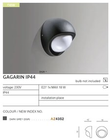 Aplica de perete exterior moderna IP44 GAGARIN