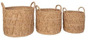 Coșuri Krabi, iarbă de mare, naturale, 3 buc