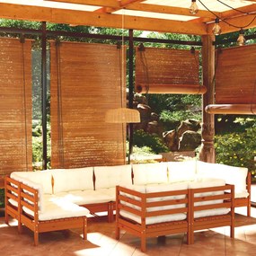 3097250 vidaXL Set mobilier grădină cu perne, 9 piese, maro miere, lemn de pin
