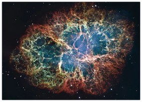 Tablou pe sticlă - Nebuloasa Crabului (70x50 cm)
