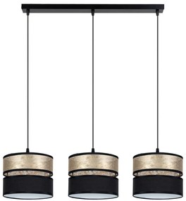 Lustră pe cablu LIMA 3xE27/60W/230V aurie/neagră