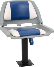 vidaXL Set scaun pliabil pentru barcă, albastru și alb, 48x51x41 cm