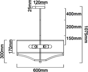 Open Design OR84818 - Lustra cu tijă GERDO 4xE27/12W/230V alamă/alb