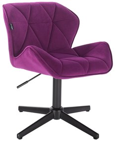 HR111CROSS Scaun Fucsia Catifea cu Bază Neagră