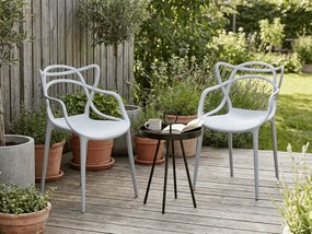 Set de gradina KATO SIRVON - 2 scaune si masa rotunda, negru/gri deschis