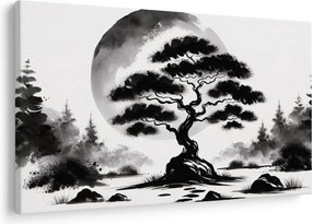 Tablou – Bonsai alb-negru (90x60 cm)