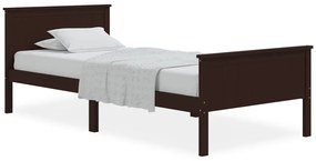 Cadru de pat, maro inchis, 100x200 cm, lemn masiv de pin Maro inchis, 100 x 200 cm