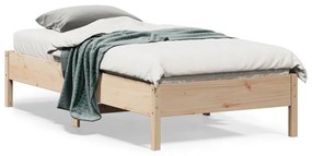 vidaXL Cadru de pat fără saltea, 75x190 cm, lemn masiv de pin