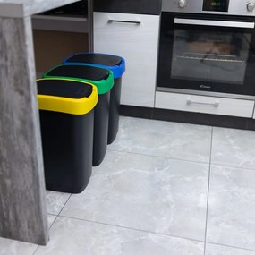 Coșuri de gunoi negre 3 buc. pentru reciclat din plastic reciclat 25 l Twist – Rotho
