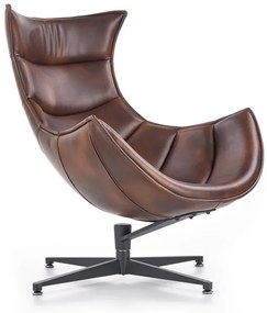 Fotoliu tapitat Luxor maro - H 96 cm