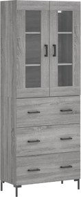 vidaXL Dulap înalt, gri sonoma, 69,5x34x180 cm, lemn compozit