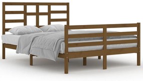 3105863 vidaXL Cadru de pat, maro miere, 140x200 cm, lemn masiv