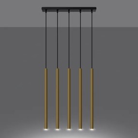 Lustră pe cablu Sollux SL.1198 PASTELO 5xG9/8W/230V auriu