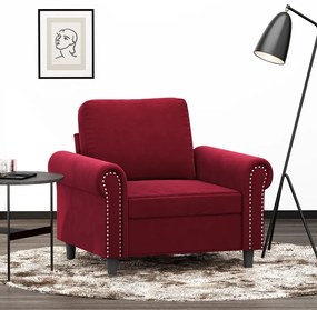 349141 vidaXL Canapea de o persoană, roșu vin, 60 cm, catifea