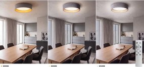 Brilagi-LED Lampă dimabilă VELVET SM. VARI 36W/230V 3000–6500K Ø55 cm gri/auriu + telecomandă