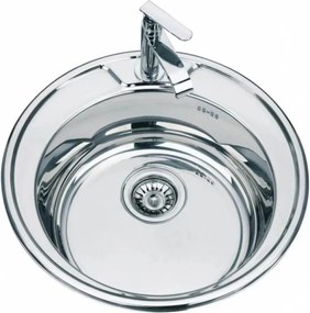 Chiuveta inox Inter Ceramic Alpaca cu o cuva fara picurator finisaj inox lucios 49 cm