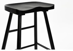 Scaun de bar negru din lemn de stejar (înălțime șezut 65,5 cm) Vander – White Label