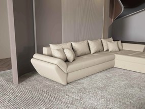 Colțar extensibil dumonde cu ladă de depozitare si sezut confortabil din spuma high-density, Loana XL Enjoy Camel II 335x185 cm