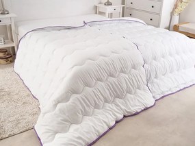 Patura pentru tot anul matlasata BELLA LAVENDER 140x200 cm, alba
