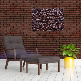 Tablou pe sticlă cu boabe de cafea (70x50 cm)
