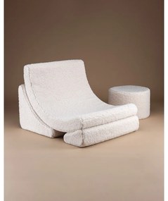 Fotoliu de copii crem cu tapițerie din țesătură bouclé Moon – Wigiwama