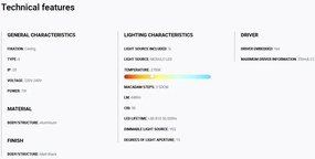 Spot LED incastrabil TULIPA Black recessed downlight 7W 15° 2700K CRI90 casambi