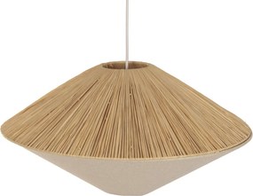 Lustră suspendată din rafie împletită, maro, finisaj natural, 115 x 58 cm, „Domme”