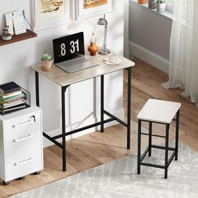 HOMCOM Set Mobilier Bar 3 Piese cu Masă de Bucătărie și 2 Scaune de Bar, Negru și Lemn | Aosom Romania