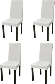 vidaXL Huse de scaun elastice drepte, 4 buc., crem