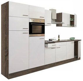 Mobilă de bucătărie Yorki 330, corp din stejar Yorki, cu față alb satinat