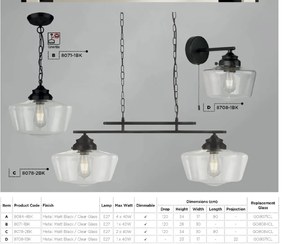 Aplica de perete design clasic School House negru 8708-1BK SRT