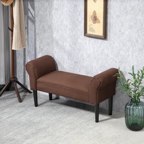 HOMCOM Banc Banquette Design Contemporan cu Braţe Curbate Confort Ridicat 102L x 36l x 51H cm Maro | Aosom Romania