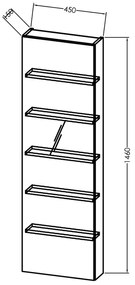 Dulap cu oglinda, Kolpasan, Alexis, h146 cm, Dark Concrete