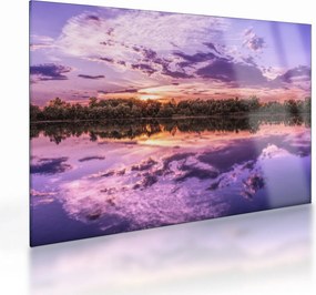 Tablou pe sticlă cu cerul violet (70x50 cm)