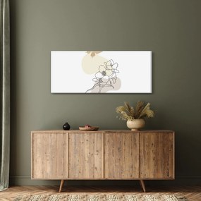 Tablou - Flori bej cu fluture N⁰3 (120x50 cm)