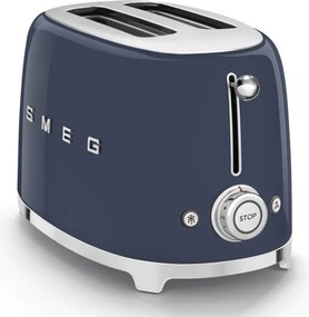 Prajitor de paine SMEG 50's Style TSF01NBEU, 950 W, 2 felii, 6 trepte, Tava pentru firimituri, Cablu integrat, Otel inoxidabil, Albastru inchis